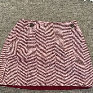 Banana Republic Burgundy and White Herringbone Mini Skirt